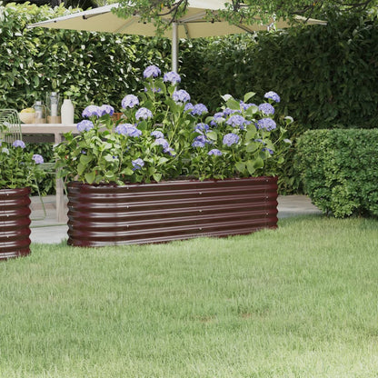 Garden Raised Bed | Brown | Powder-coated steel | 152 cm x 40 cm x 36 cm