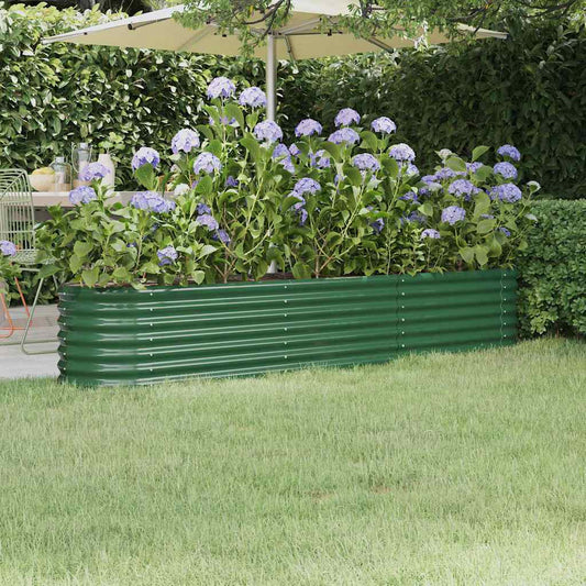 Garden Raised Bed | Green | Powder-coated steel | 224x40x36 cm