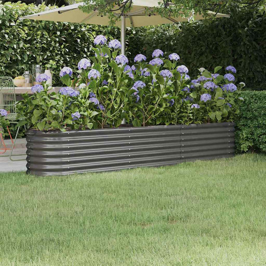 Patio Raised Bed Galvanized Steel 88.2"x15.7"x14.2" Gray