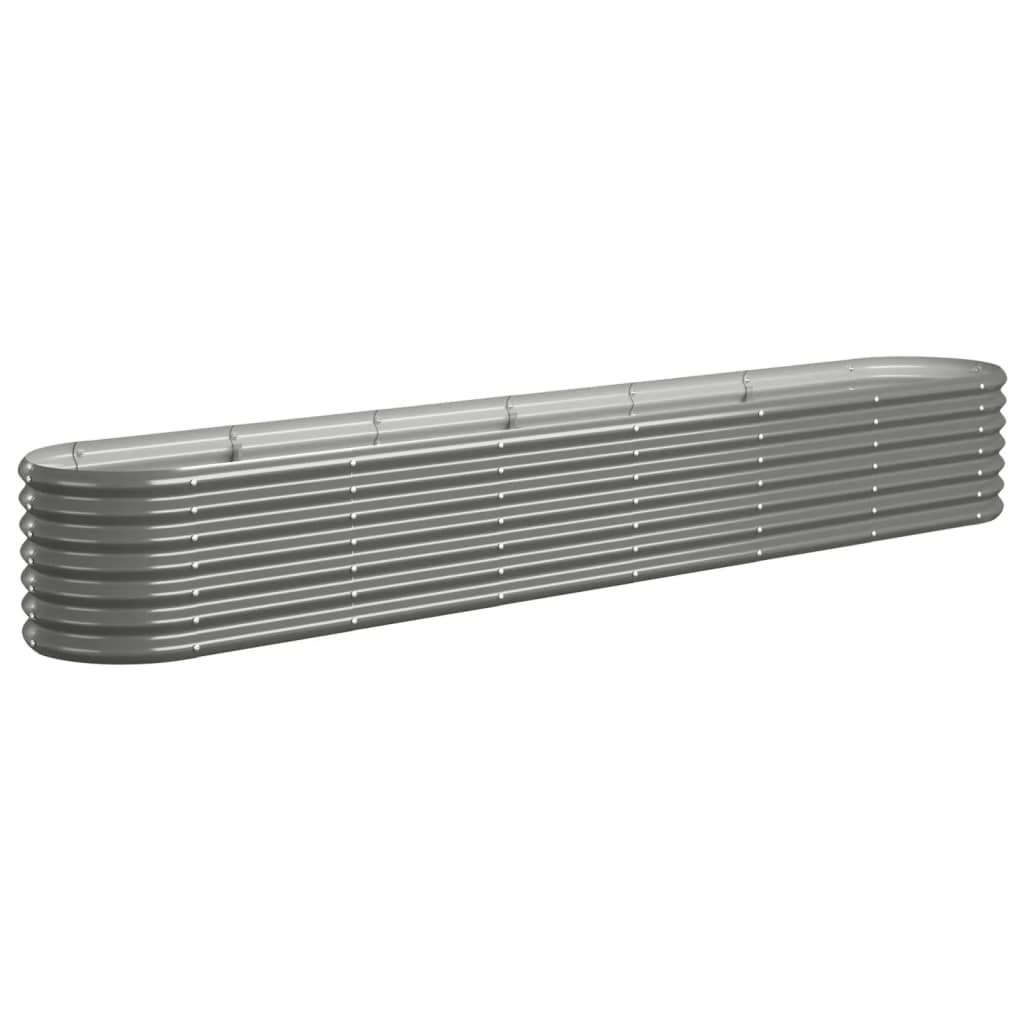 Garden Raised Bed Galvanised Steel 260x40x36 cm Grey