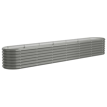 Garden Raised Bed Galvanised Steel 260x40x36 cm Grey