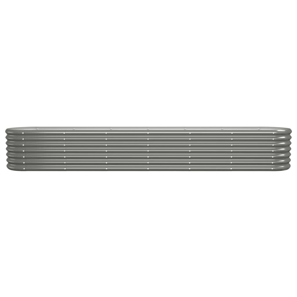 Garden Raised Bed Galvanised Steel 260x40x36 cm Grey