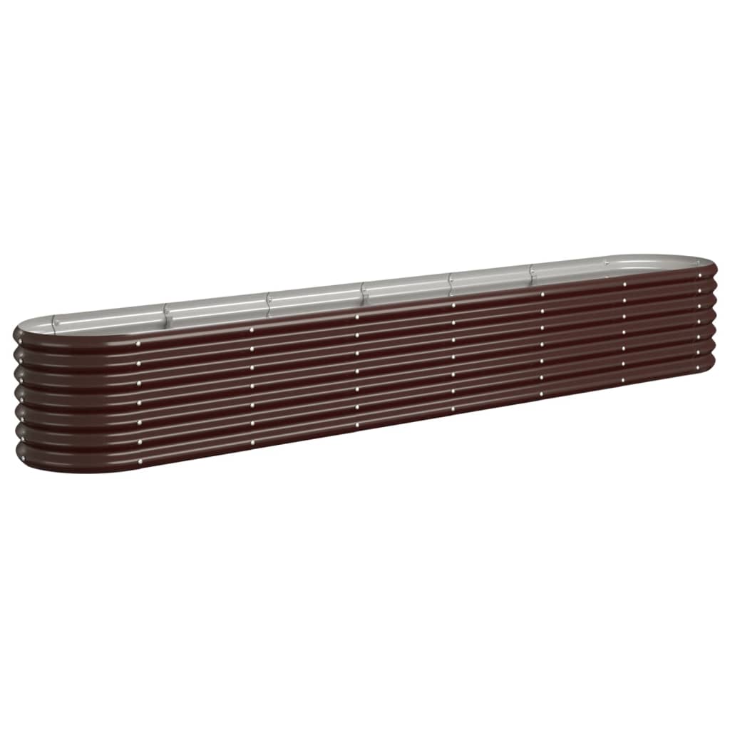 Garden Raised Bed Galvanised Steel 260x40x36 cm Brown