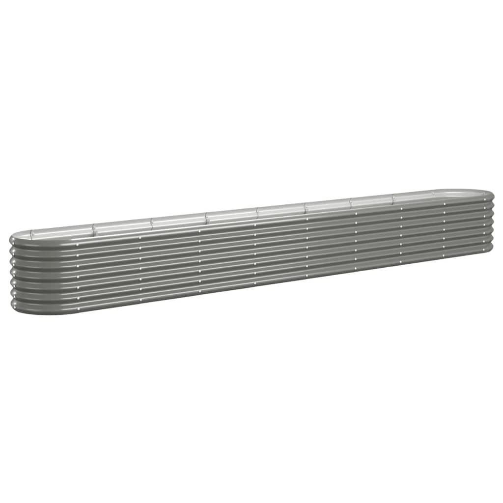 Garden Raised Bed Galvanised Steel 332x40x36 cm Grey