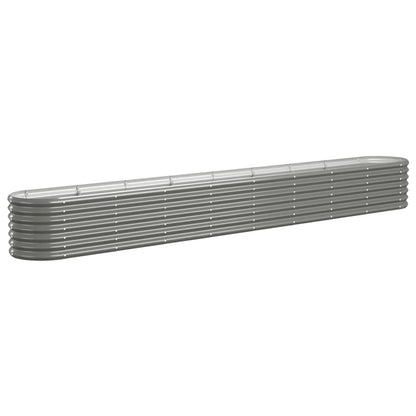 Garden Raised Bed Galvanised Steel 332x40x36 cm Grey