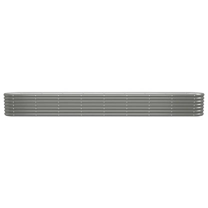 Garden Raised Bed Galvanised Steel 332x40x36 cm Grey