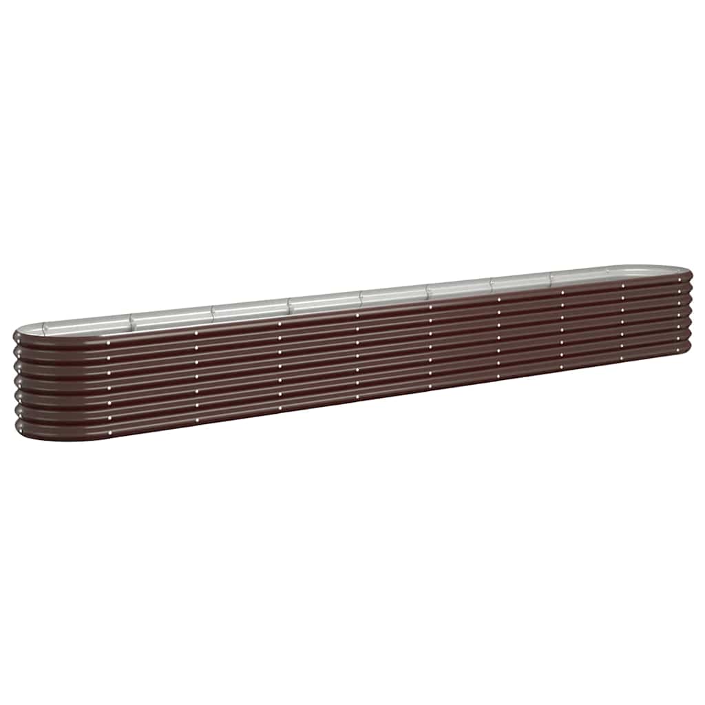 Garden Raised Bed Galvanised Steel 332x40x36 cm Brown