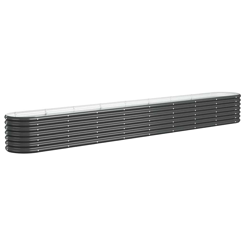 Garden Raised Bed Galvanised Steel 332x40x36 cm Anthracite