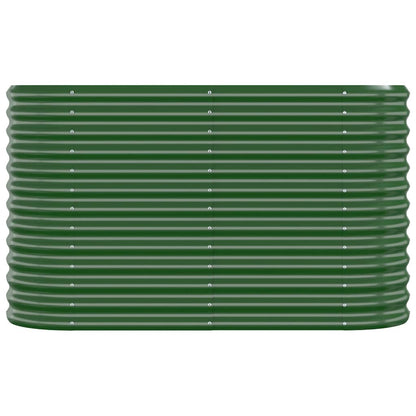 Garden Raised Bed Galvanised Steel 114x40x68 cm Green