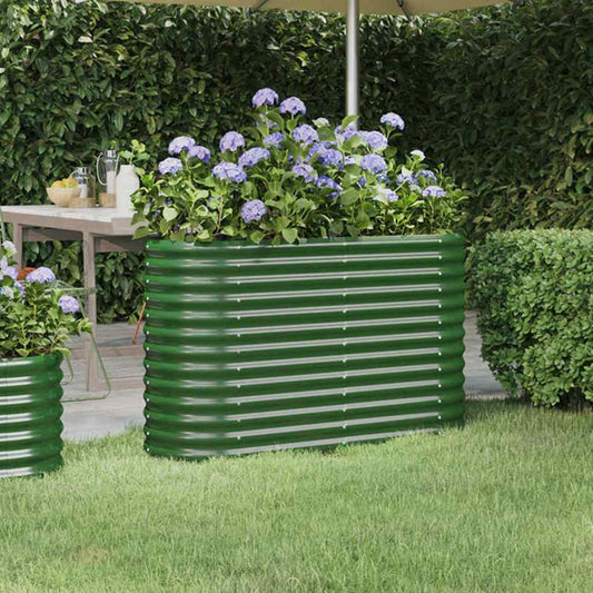 Garden Raised Bed | Green | Powder-coated steel | Large | Durable