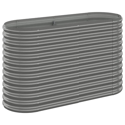 Garden Raised Bed Galvanised Steel 114x40x68 cm Grey