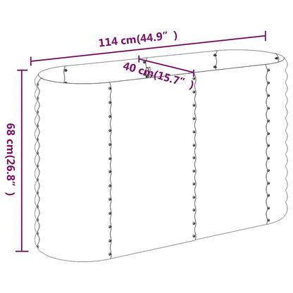Garden Raised Bed Galvanised Steel 114x40x68 cm Anthracite