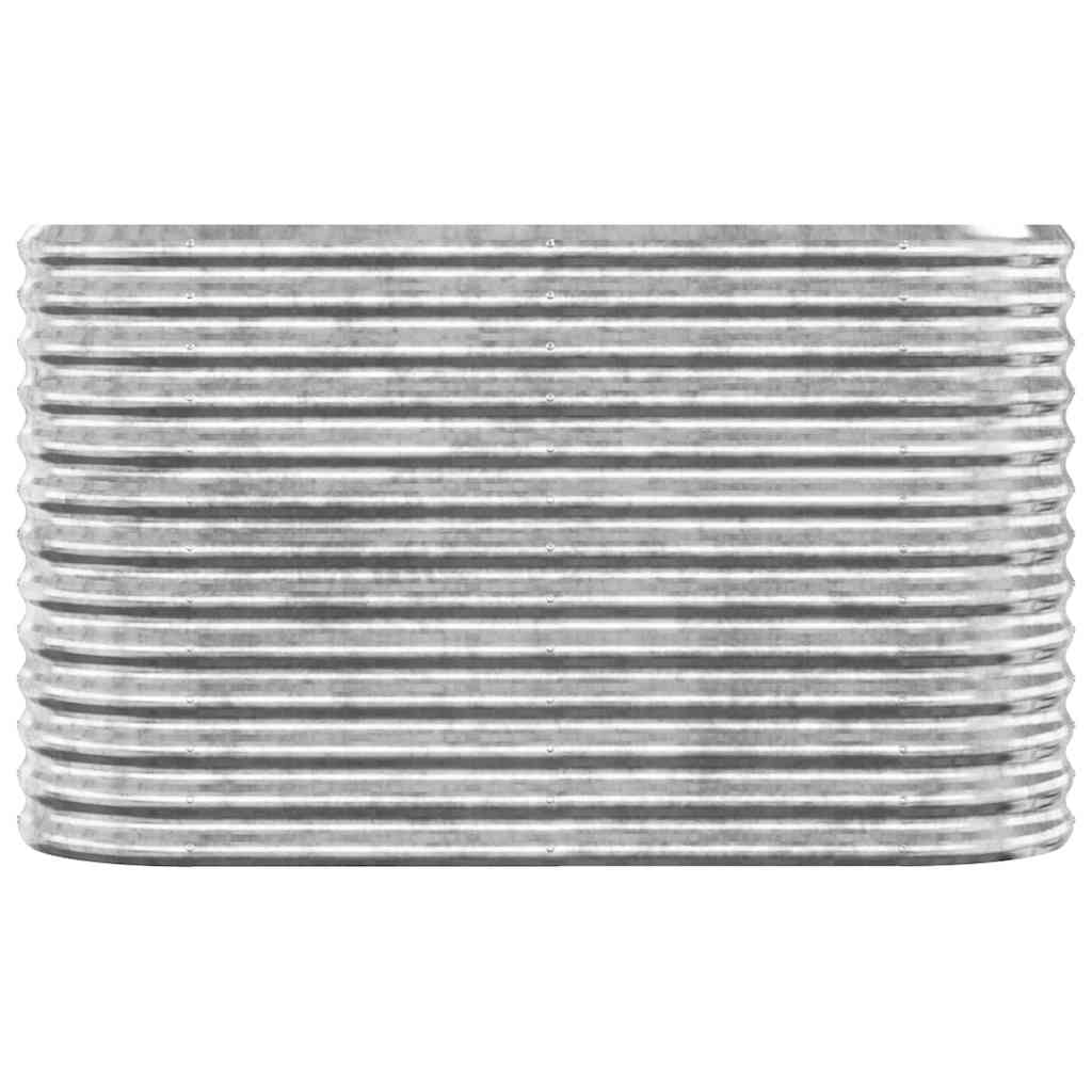 Garden Raised Bed Galvanised Steel 114x40x68 cm Silver