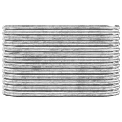 Garden Raised Bed Galvanised Steel 114x40x68 cm Silver
