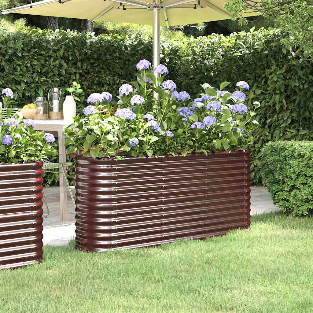 Patio Raised Bed Galvanized Steel 152x40 x 26.8 " Brown