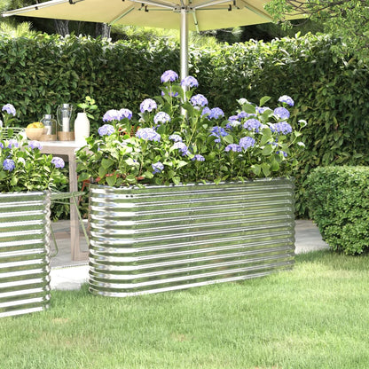 Garden Raised Bed Galvanized Steel 59.8"x15.7"x26.8" Silver