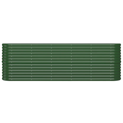 Garden Raised Bed Galvanised Steel 224x40x68 cm Green