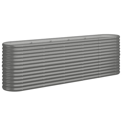 Garden Raised Bed Galvanised Steel 224x40x68 cm Grey