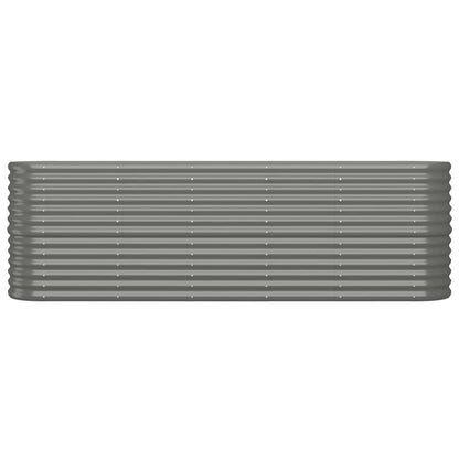 Garden Raised Bed Galvanised Steel 224x40x68 cm Grey