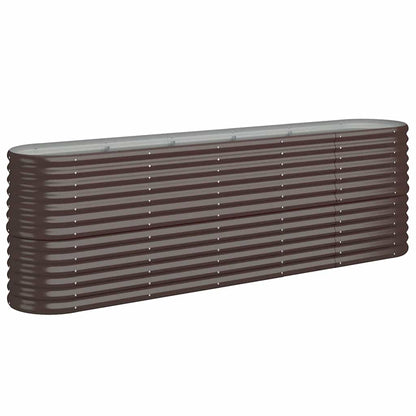 Garden Raised Bed Galvanised Steel 224x40x68 cm Brown