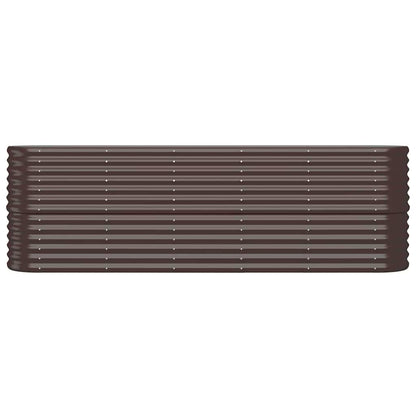 Garden Raised Bed Galvanised Steel 224x40x68 cm Brown