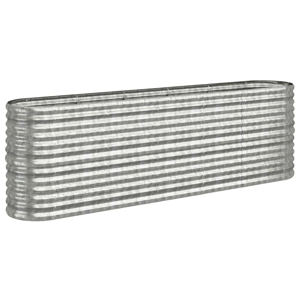Garden Raised Bed Galvanized Steel 88.2"x15.7"x26.8" Silver
