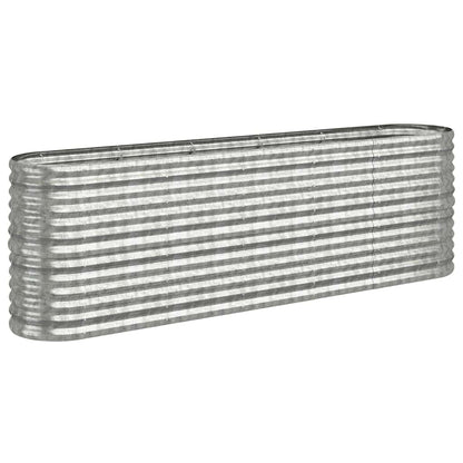 Garden Raised Bed Galvanized Steel 88.2"x15.7"x26.8" Silver