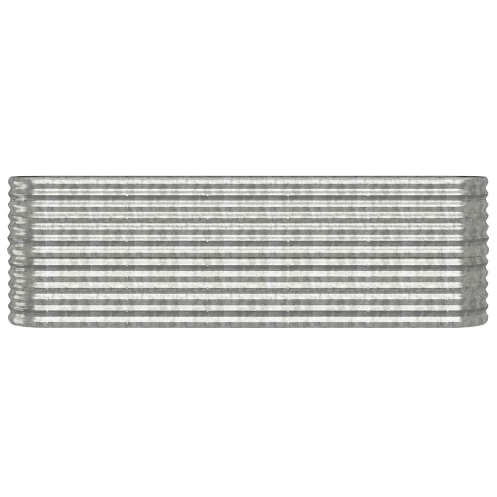 Garden Raised Bed Galvanized Steel 88.2"x15.7"x26.8" Silver