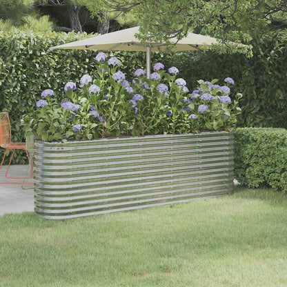 Garden Raised Bed Galvanized Steel 88.2"x15.7"x26.8" Silver