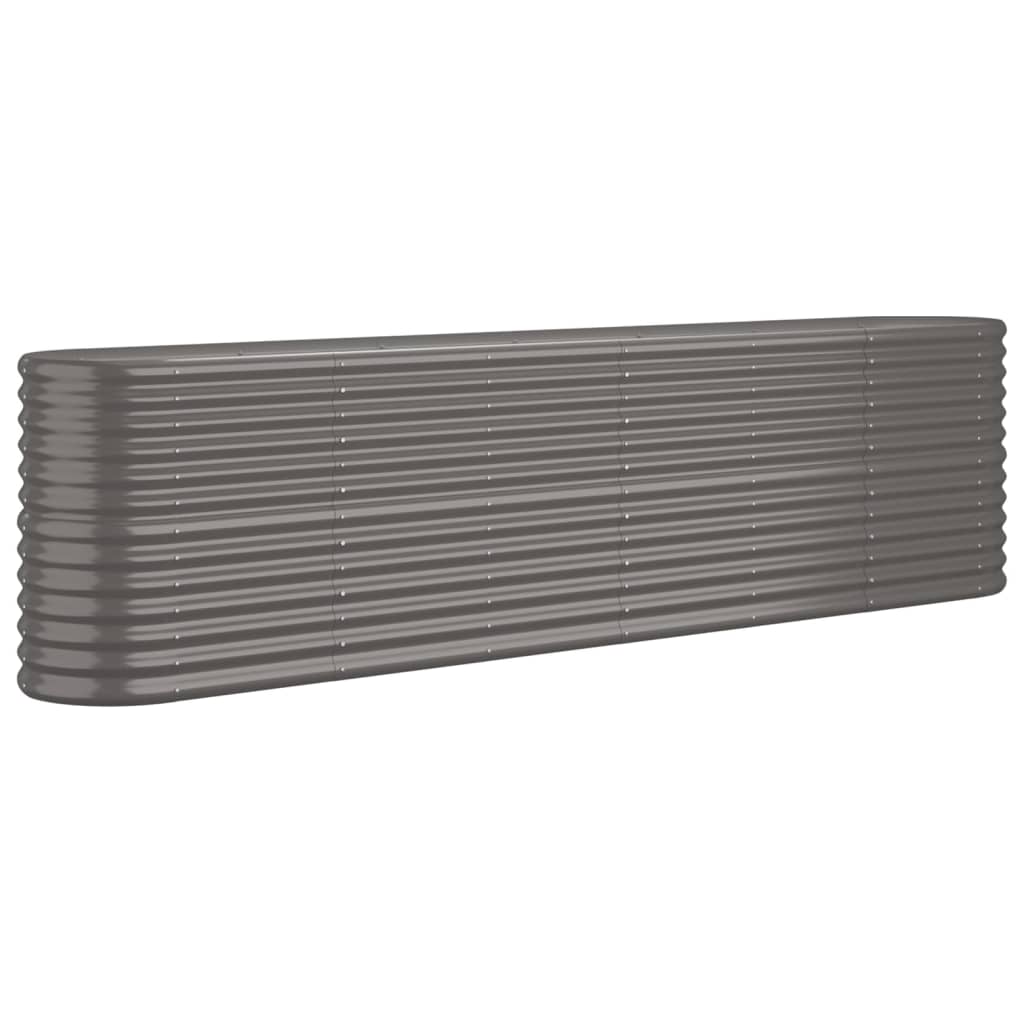Garden Raised Bed Galvanised Steel 260x40x68 cm Grey