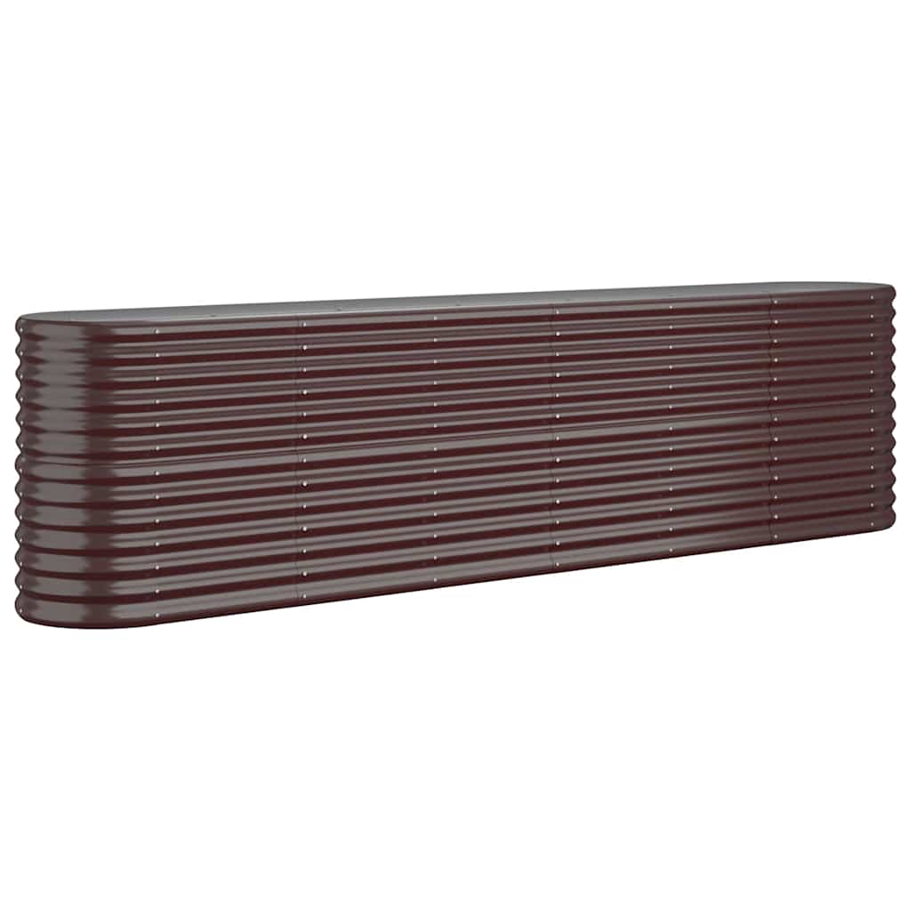 Patio Raised Bed Galvanized Steel 260x40 x 26.8 " Brown