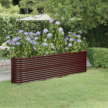 Patio Raised Bed Galvanized Steel 260x40 x 26.8 " Brown
