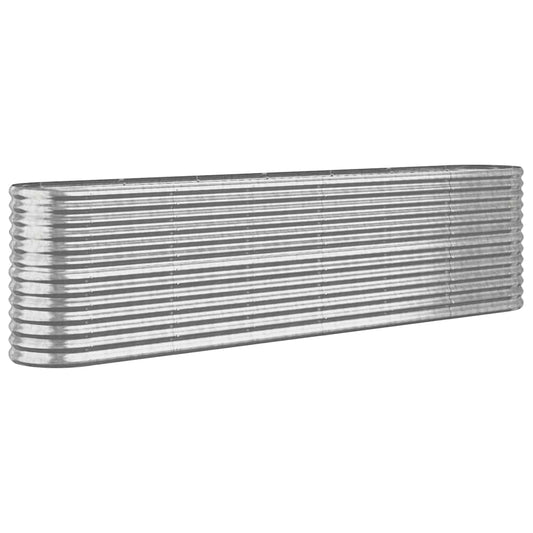 Garden Raised Bed Galvanised Steel 260x40x68 cm Silver