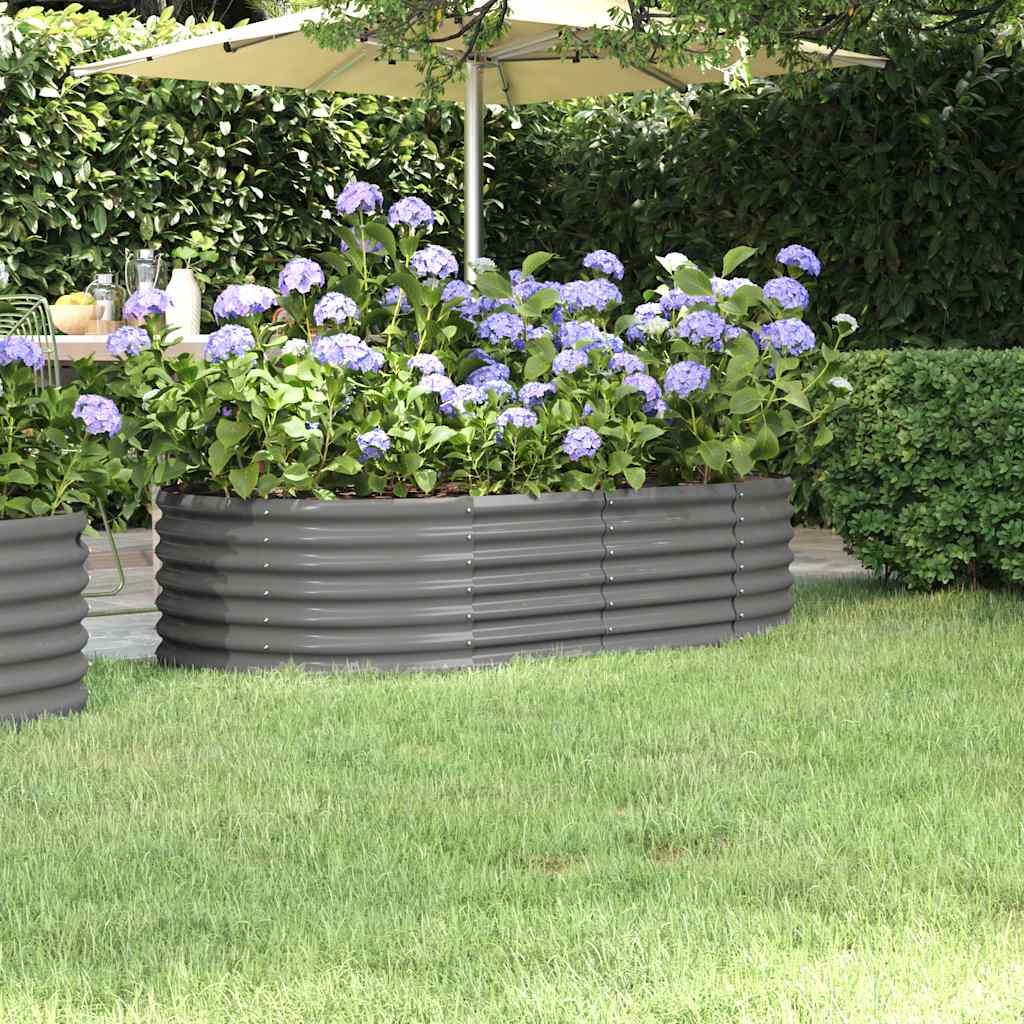 Garden Raised Bed Galvanized Steel 59.8"x31.5"x14.2" Gray