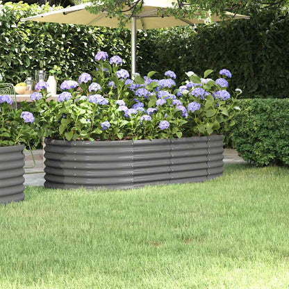 Garden Raised Bed Galvanized Steel 59.8"x31.5"x14.2" Gray