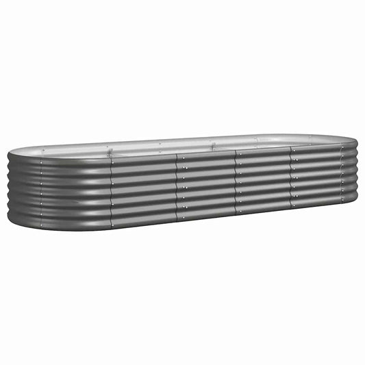 Garden Raised Bed Galvanised Steel 224x80x36 cm Grey