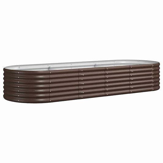 Garden Raised Bed Galvanised Steel 224x80x36 cm Brown