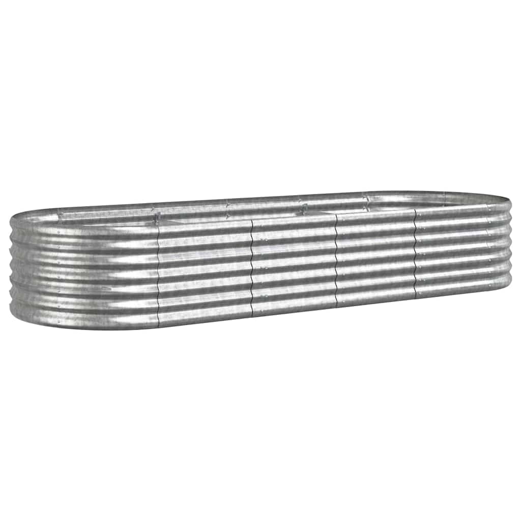 Garden Raised Bed Galvanised Steel 224x80x36 cm Silver