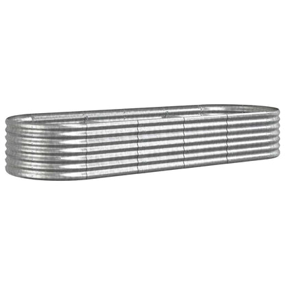 Garden Raised Bed Galvanised Steel 224x80x36 cm Silver