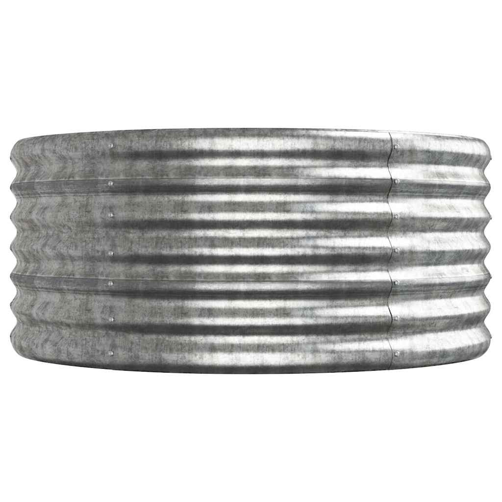 Garden Raised Bed Galvanised Steel 224x80x36 cm Silver