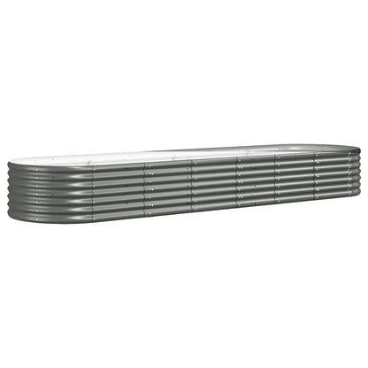 Garden Raised Bed Galvanized Steel 116.5"x31.5"x14.2" Gray