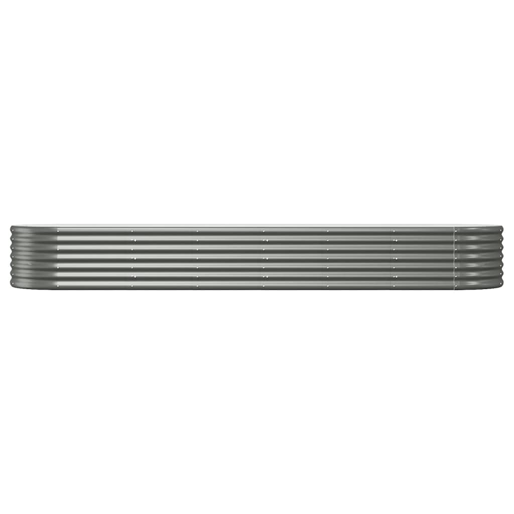 Garden Raised Bed Galvanized Steel 116.5"x31.5"x14.2" Gray