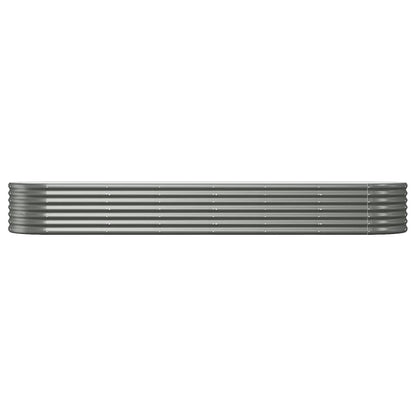 Garden Raised Bed Galvanized Steel 116.5"x31.5"x14.2" Gray