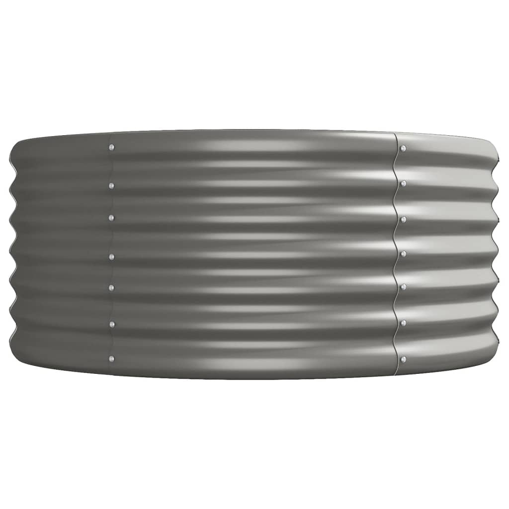 Garden Raised Bed Galvanized Steel 116.5"x31.5"x14.2" Gray