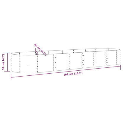 Garden Raised Bed Galvanized Steel 116.5"x31.5"x14.2" Gray