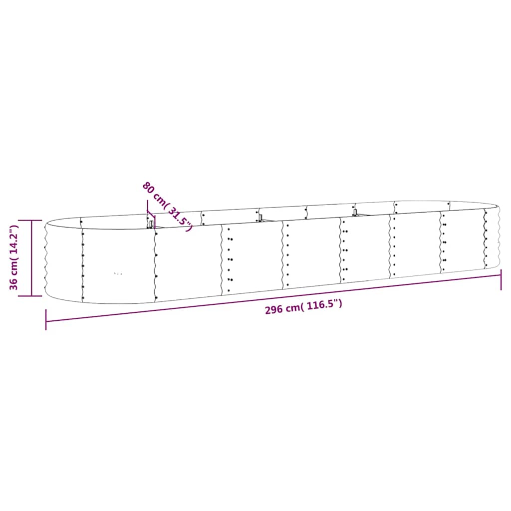 Garden Raised Bed | Anthracite | Powder-coated steel | Large |  Durable