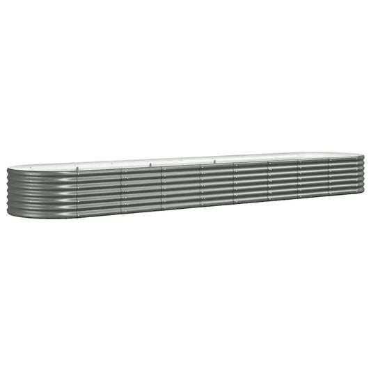 Garden Raised Bed Galvanised Steel 368x80x36 cm Grey