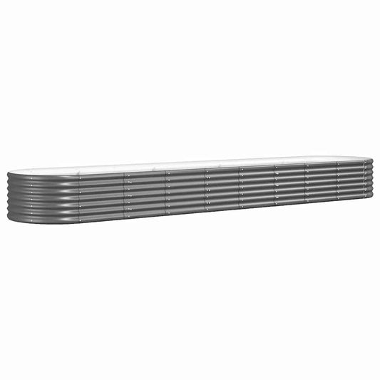 Garden Raised Bed Galvanised Steel 368x80x36 cm Anthracite