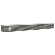 Garden Raised Bed Powder-coated Steel 440x80x36 cm Grey