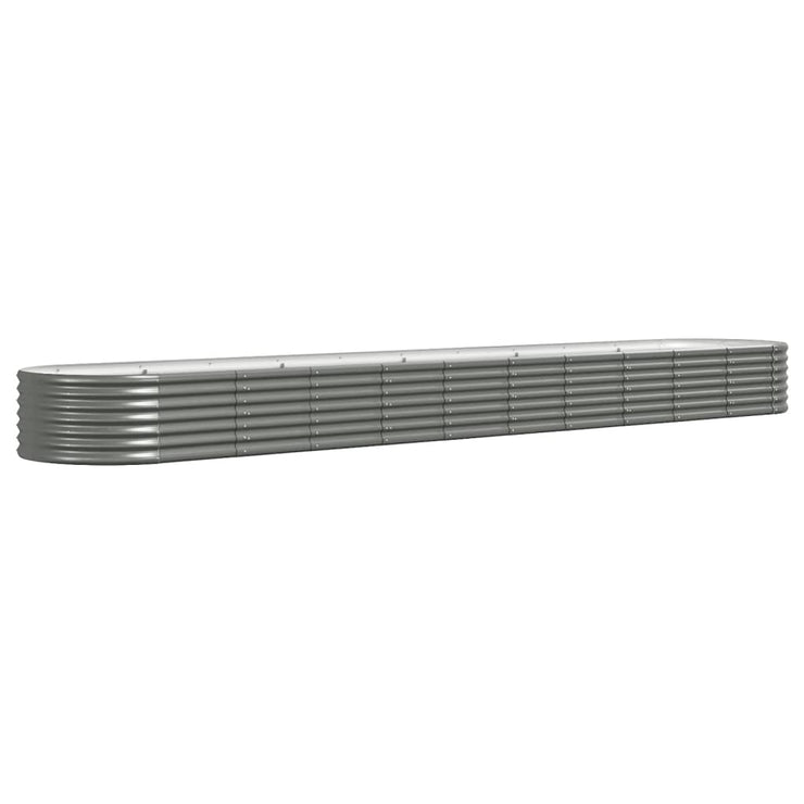 Garden Raised Bed Powder-coated Steel 440x80x36 cm Grey